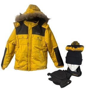 4 pc Kids Winter Coat & Matching Accessories